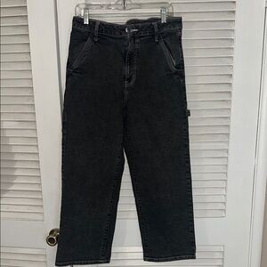 Wild Fable Women’s Cargo Black Relaxed Jeans Size 12 Straight Cut